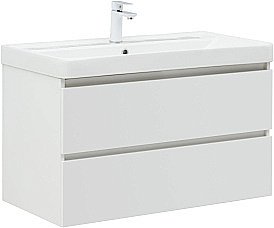 Тумба с раковиной Aquanet Вега 90 белый глянец для ванной в интернет-магазине Sanbest