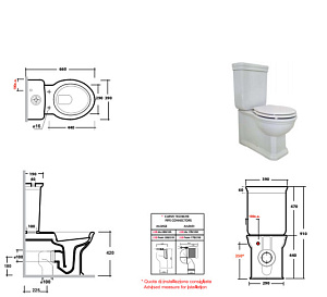 Унитаз Caprigo Olympia Имперо IMP130301_IMP71PF201 BR с бачком, белый купить в интернет-магазине Sanbest