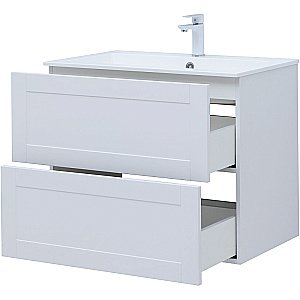 Тумба с раковиной Aquanet Терра 80 313234 белая матовая для ванной в интернет-магазине Sanbest