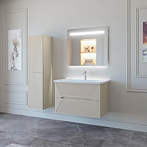 Тумба с раковиной Caprigo Modo-Terza 80 с интегрированной ручкой, цвет на выбор/эмаль для ванной в интернет-магазине Sanbest