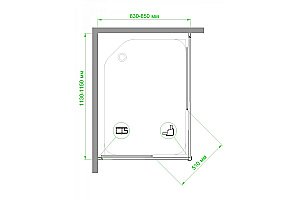 Душевой уголок Royal Bath RB11585HPD-C-BL 85х115 матовый купить в интернет-магазине Sanbest