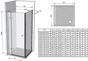 Душевой уголок Ravak Smartline SMSD2 B 110х100 купить в интернет-магазине Sanbest