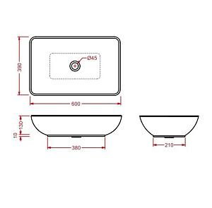 Раковина ARTCERAM WASHBASINS TAL001 01 00 bi 60 купить в интернет-магазине Sanbest