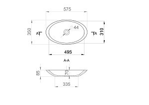 Раковина накладная Salini CALLISTA 1101102GRH глянцевая купить в интернет-магазине Sanbest