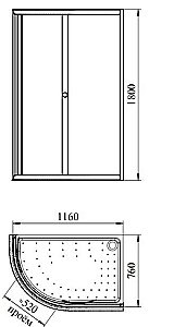 Душевой уголок Радомир Соул 120х80 стекло прозрачное/профиль белый купить в интернет-магазине Sanbest