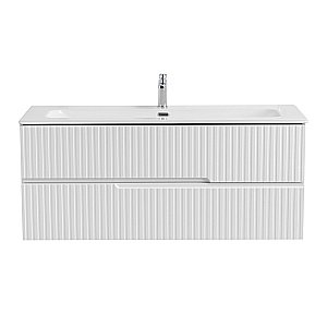 Тумба с раковиной Cezares DUET-N 120 DUET-N-1200-2C-SO-BO+CZR-8073-120 Bianco Opaco для ванной в интернет-магазине Sanbest