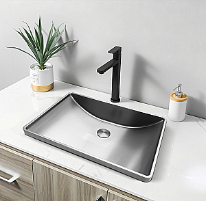 Раковина врезная сверху ABBER Wasser Kreis 51 AF2404SP сатин купить в интернет-магазине Sanbest