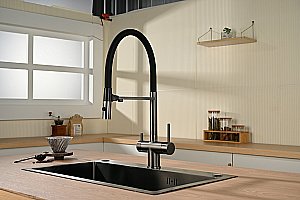 Смеситель для кухни Vincea VKF-120GM вороненая сталь купить в интернет-магазине сантехники Sanbest