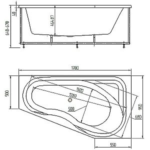 Ванна Aquatek Медея 170х95 белая купить в интернет-магазине Sanbest