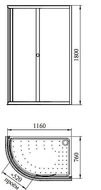 Душевой уголок Радомир Соул 120х80 стекло прозрачное/профиль белый купить в интернет-магазине Sanbest