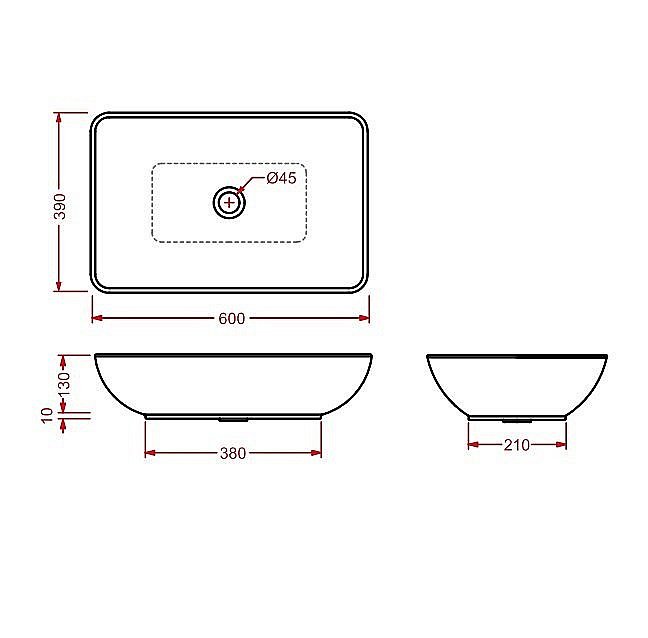 Раковина накладная Artceram Tai 60 TAL001 01 00 bi белая купить в интернет-магазине Sanbest