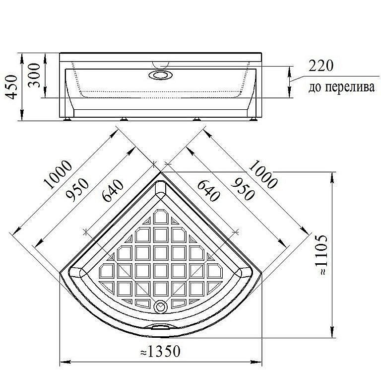 Душевой поддон Радомир 1-11-0-0-0-004 100х100 белый купить в интернет-магазине Sanbest