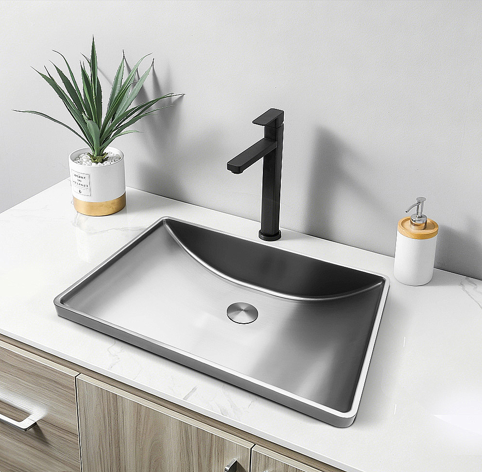 Раковина врезная сверху ABBER Wasser Kreis 51 AF2404SP сатин купить в интернет-магазине Sanbest