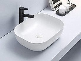 Раковина накладная CeramaLux NC 50,5 78104MW белая матовая купить в интернет-магазине Sanbest