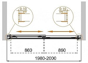 Шторка для ванны Cezares TANDEM-SOFT-VF-2 200 купить в интернет-магазине Sanbest