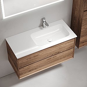 Тумба с раковиной Sancos Marmi 2.0 MR2.0100RECH дуб чарльстон для ванной в интернет-магазине Sanbest