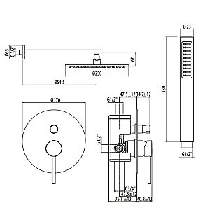 Душевая система Gattoni Circle One 9090/PDNO черная матовая купить в интернет-магазине сантехники Sanbest