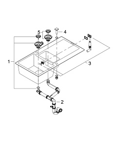 Кухонная мойка Grohe K500 31646AP0 черный гранит купить в интернет-магазине сантехники Sanbest