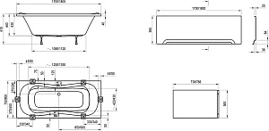 Ванна акриловая Ravak CAMPANULA II 170x75 купить в интернет-магазине Sanbest