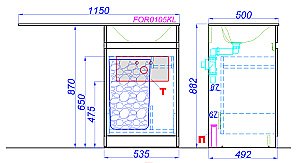 Тумба с раковиной под стиральную машину Aqwella Forma 55 для ванной в интернет-магазине Sanbest