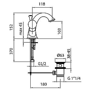 Смеситель для раковины Webert Karenina KA700102017 купить в интернет-магазине сантехники Sanbest