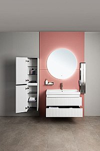 Тумба с раковиной Aquanet Альтера 337155 70 белый матовый для ванной в интернет-магазине Sanbest