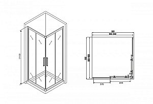 Душевой уголок ABBER Schwarzer Diamant AG02090BH купить в интернет-магазине Sanbest