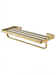 Полотенцедержатель с полкой WONZON & WOGHAND LOTTE, Брашированное золото (WW-8381A-BG) купить в интернет-магазине сантехники Sanbest