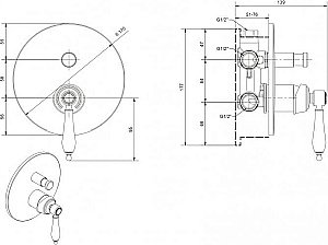Смеситель для душа Cezares APHRODITE-VDIM2 хром купить в интернет-магазине сантехники Sanbest