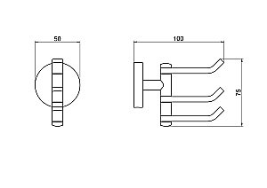 Крючок тройной Aquatek Бетта AQ4632BGM оружейная сталь купить в интернет-магазине сантехники Sanbest