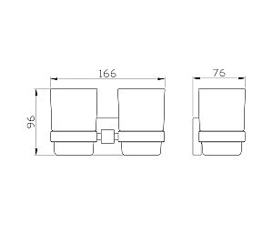 Два стакана для зубных щеток с держателем WONZON & WOGHAND POLO, Брашированный никель (WW-8928-BN) купить в интернет-магазине сантехники Sanbest