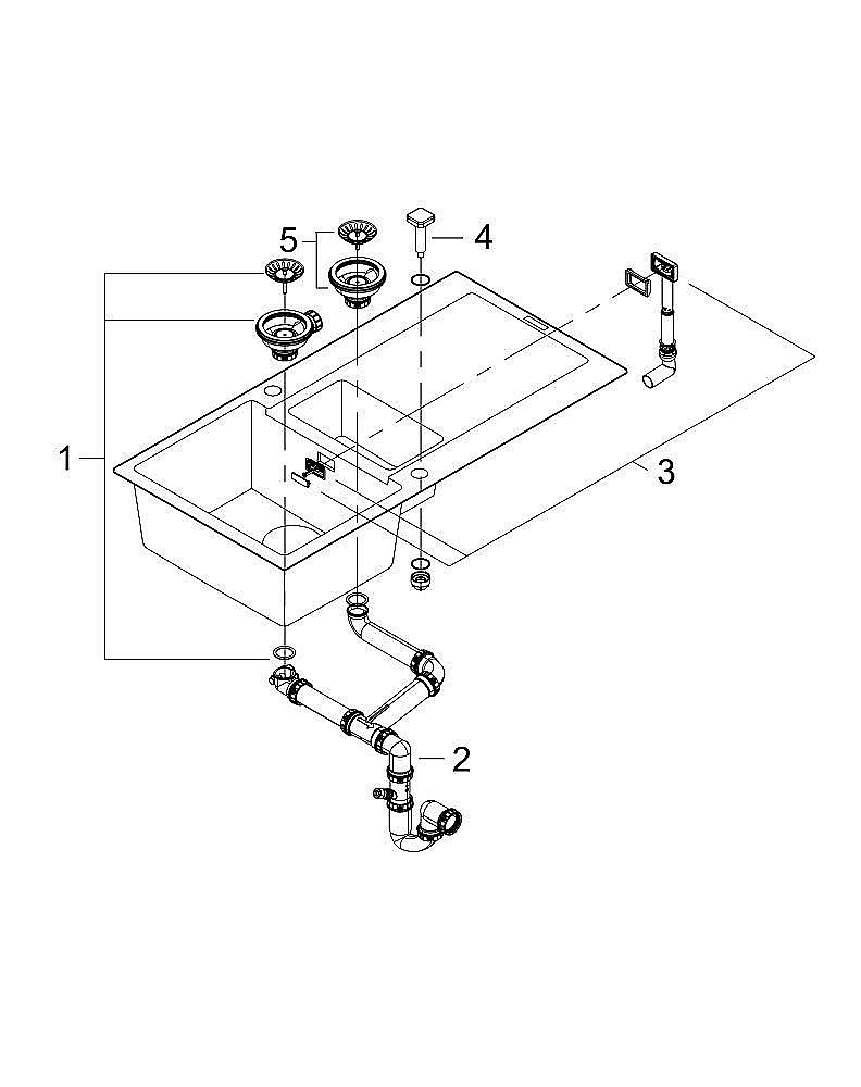 Кухонная мойка Grohe K500 31646AP0 черный гранит купить в интернет-магазине сантехники Sanbest