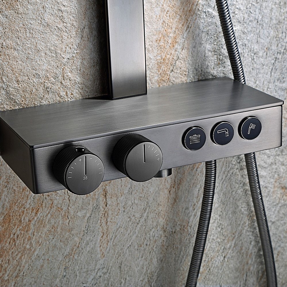 Душевая система Black&White UNIVERSE U7815GM оружейная сталь купить в интернет-магазине сантехники Sanbest