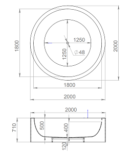 Ванна Salini Isola 101111M 200x200 белая матовая купить в интернет-магазине Sanbest