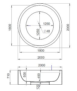 Ванна Salini Isola S-Sense 200x200 101111M белая матовая купить в интернет-магазине Sanbest