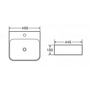 Раковина накладная WeltWasser WW ELBACH 2237 49,5 белая купить в интернет-магазине Sanbest