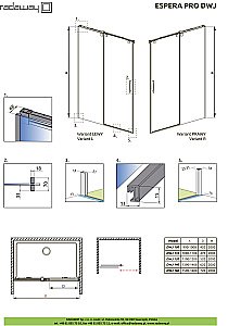 Душевая дверь Radaway Espera Pro DWJ 110 L стекло прозрачное/профиль хром купить в интернет-магазине Sanbest