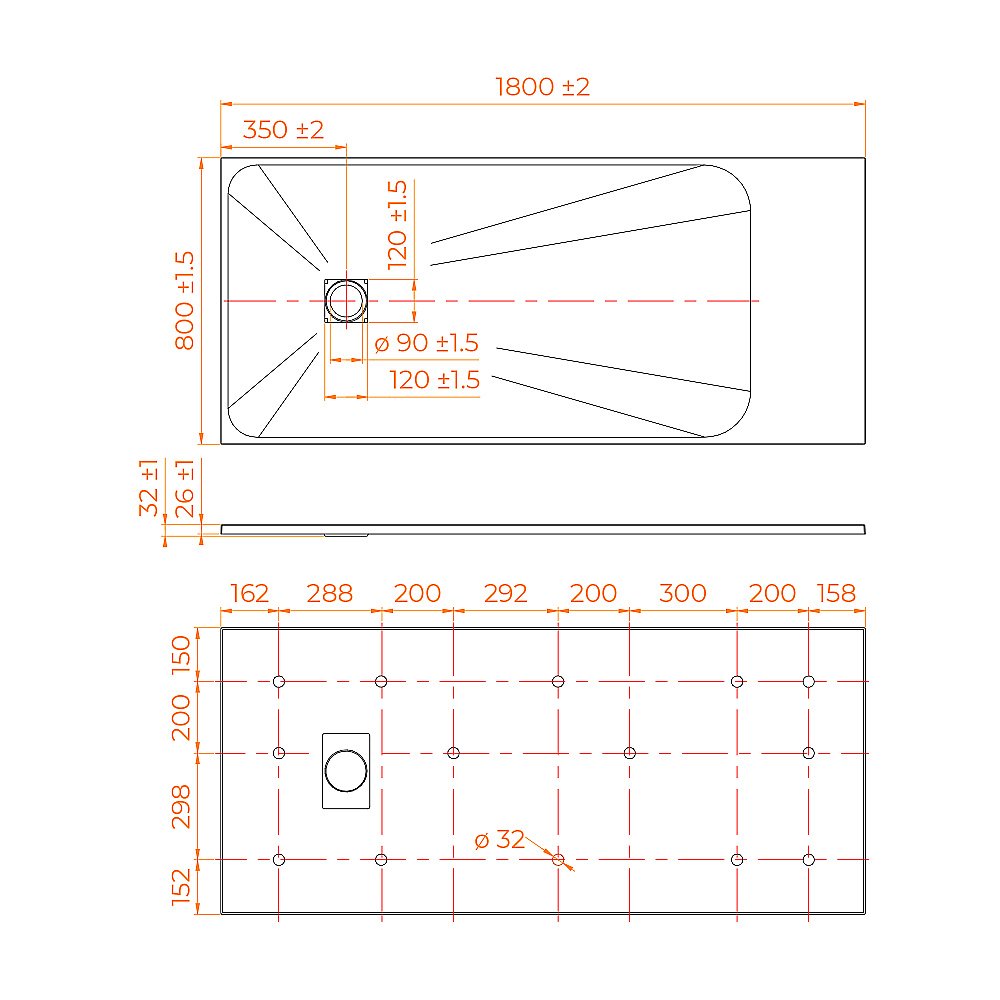 Душевой поддон RGW TSS-W 553502818-01 80x180 белый купить в интернет-магазине Sanbest