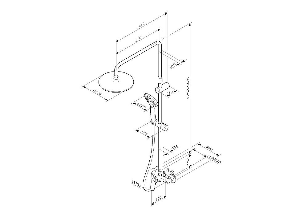 Душевая система AM.PM Sunny F0785C800 купить в интернет-магазине сантехники Sanbest