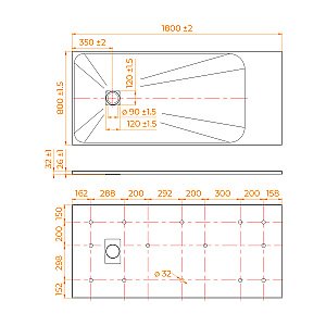 Душевой поддон RGW TSS-W 553502818-01 80x180 белый купить в интернет-магазине Sanbest