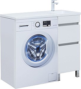 Тумба с раковиной Aquanet Вега 100 329122 белая для ванной в интернет-магазине Sanbest