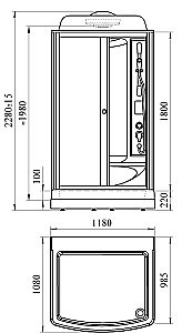 Душевая кабина Радомир Диана 1 108х118 1-05-1-0-0-0641 стекло матовое/профиль белый купить в интернет-магазине Sanbest