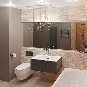 Тумба с раковиной LA FENICE TERRA Grigio 100 серая для ванной в интернет-магазине Sanbest