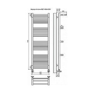 Полотенцесушитель водяной Terminus Аврора П27 400x1390 с четырьмя полками купить в интернет-магазине сантехники Sanbest