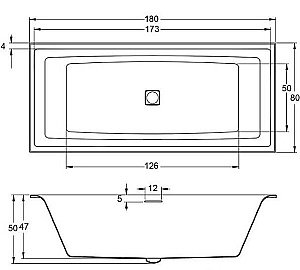 Акриловая ванна Riho Still Square Fall 180x80 B099032005 белая купить в интернет-магазине Sanbest