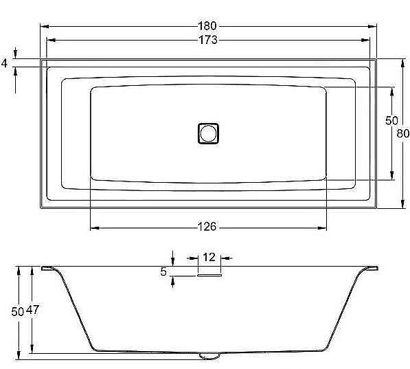 Акриловая ванна Riho Still Square Fall 180x80 B099032005 белая купить в интернет-магазине Sanbest