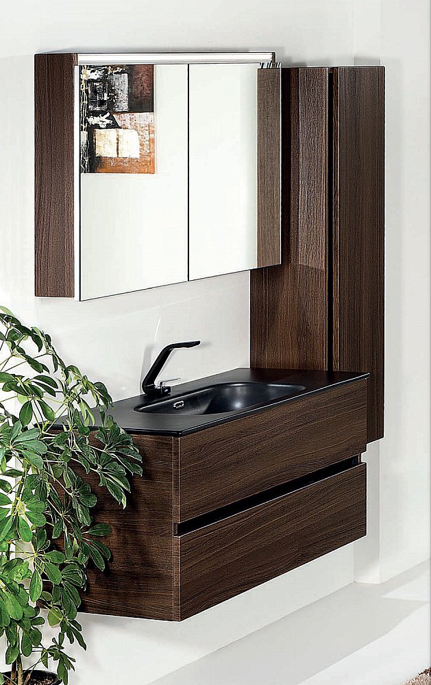 Пенал Armadi Art Vallessi дуб темный фактурный для ванной в интернет-магазине сантехники Sanbest