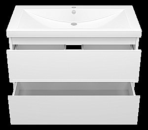 Тумба с раковиной Misty Алиса - 90 Э-Али01090-011П2Я белая для ванной в интернет-магазине Sanbest