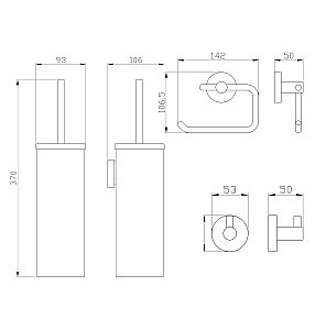 Набор аксессуаров WONZON & WOGHAND WW-8100-BL черный купить в интернет-магазине сантехники Sanbest