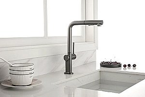 Смеситель для кухни Paulmark Neo Ne214419-GM вороненая сталь купить в интернет-магазине сантехники Sanbest